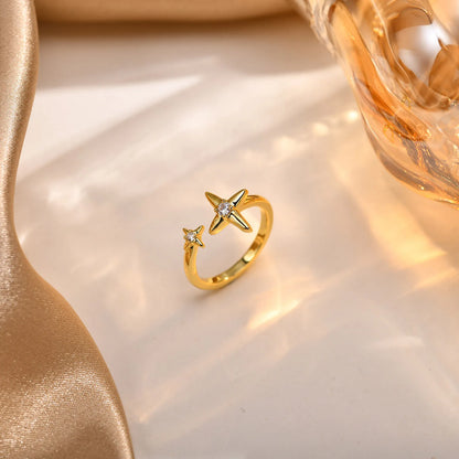 Four-Pointed Star Statement Ring