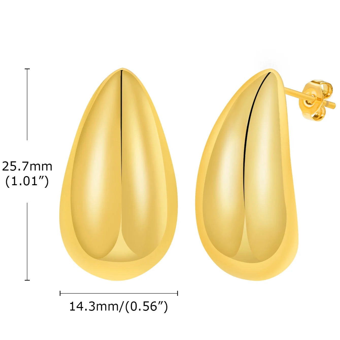 Drop Hoop Stud Earrings