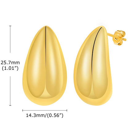 Drop Hoop Stud Earrings