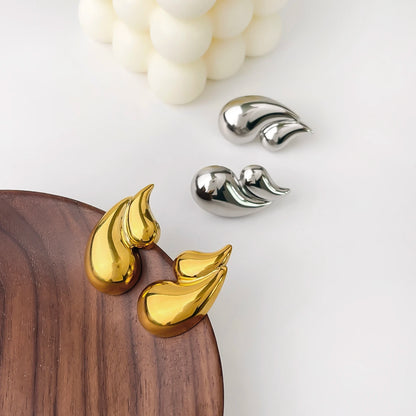 Double Layered Water Drop Stud Earrings