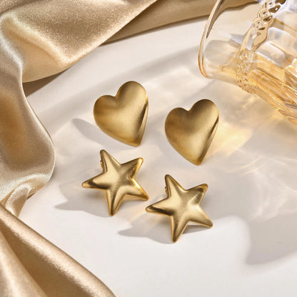 Big Heart Stud Earrings