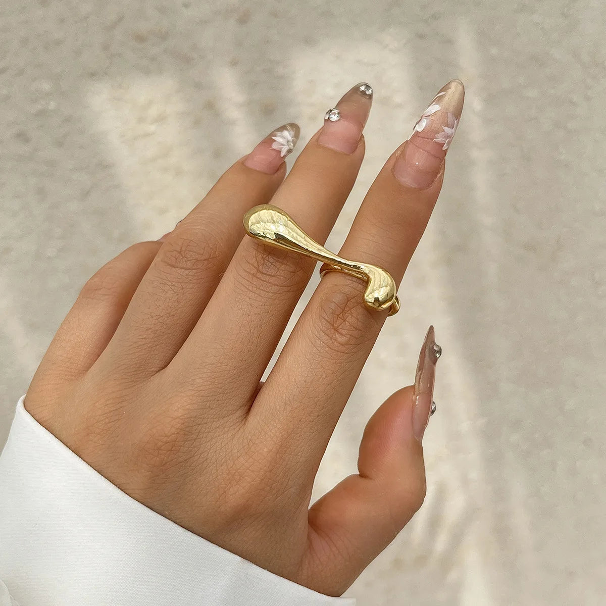 Bold Irregular Metal Statement Ring