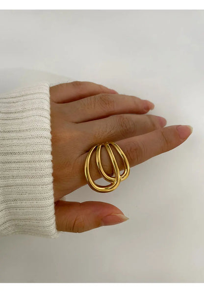 Modern Sculptural Hollow Ring