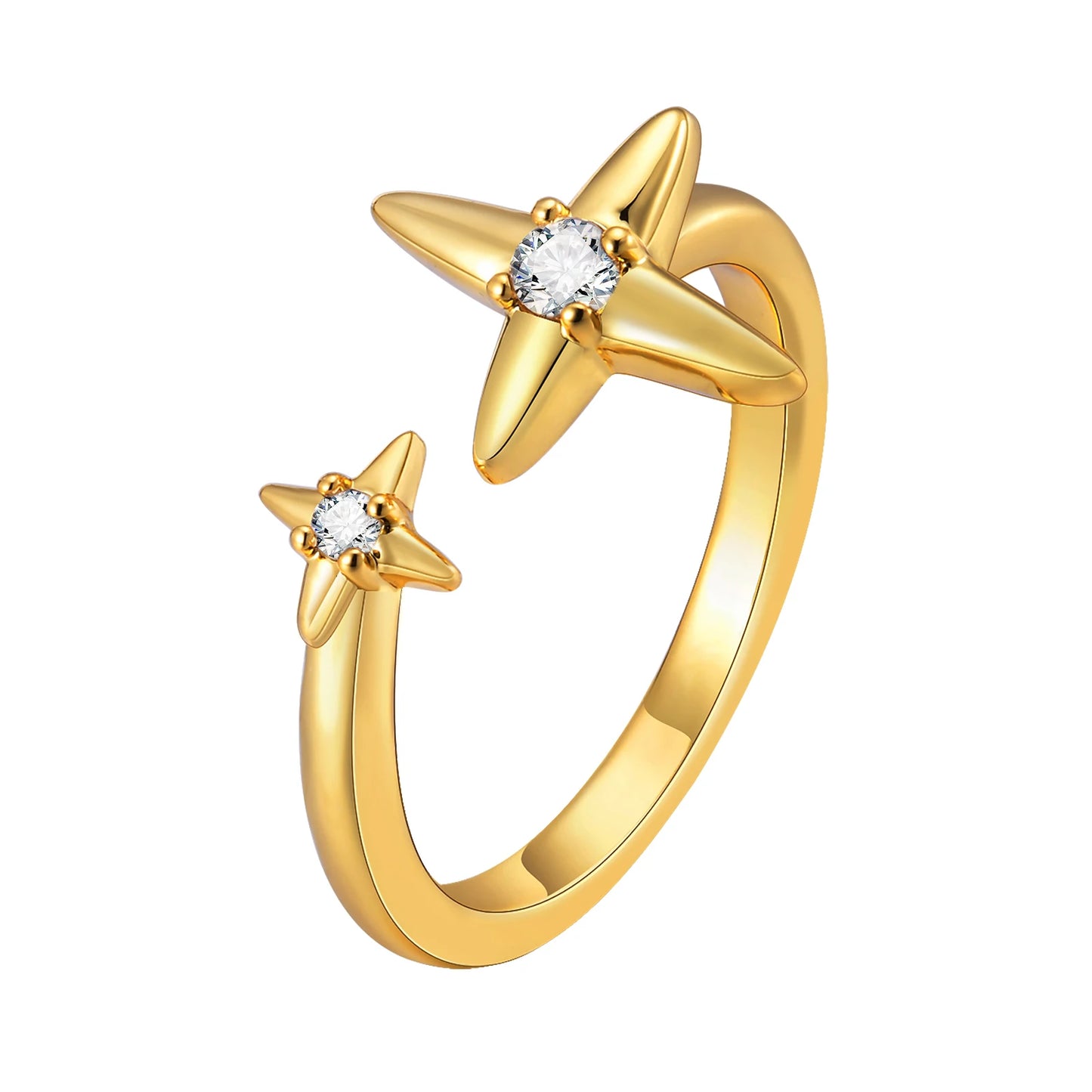 Four-Pointed Star Statement Ring