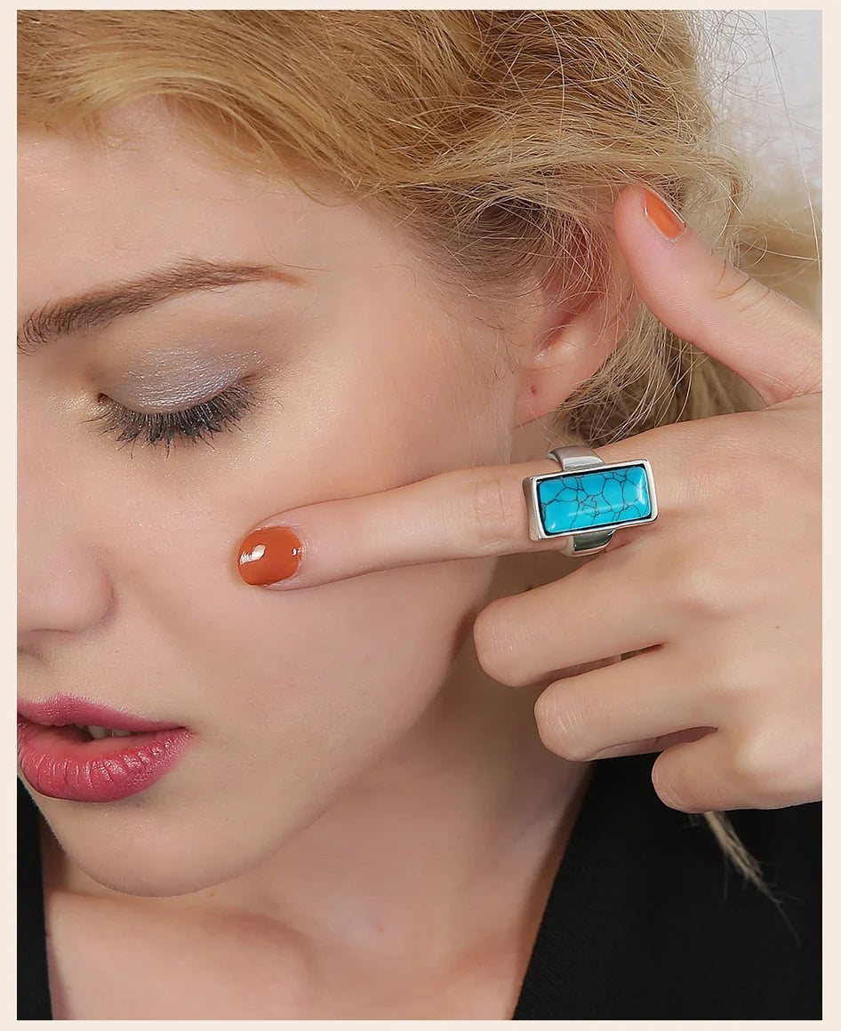 Turquoise Nature Stone Statement Ring