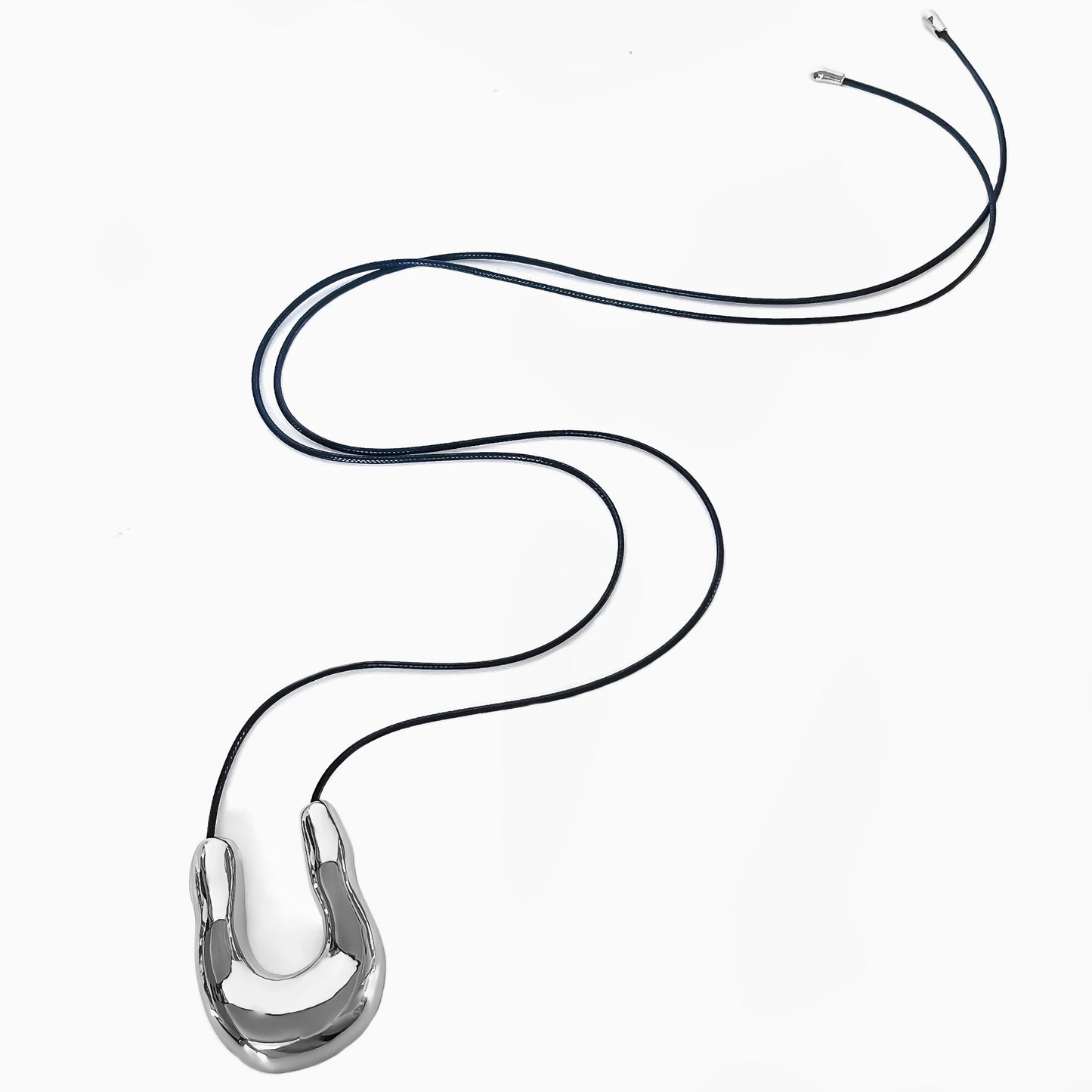 Oversized Horseshoe Pendant Necklace