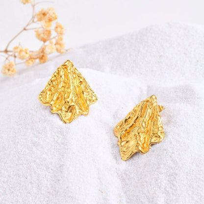 Chunky Hammered Stud Earrings
