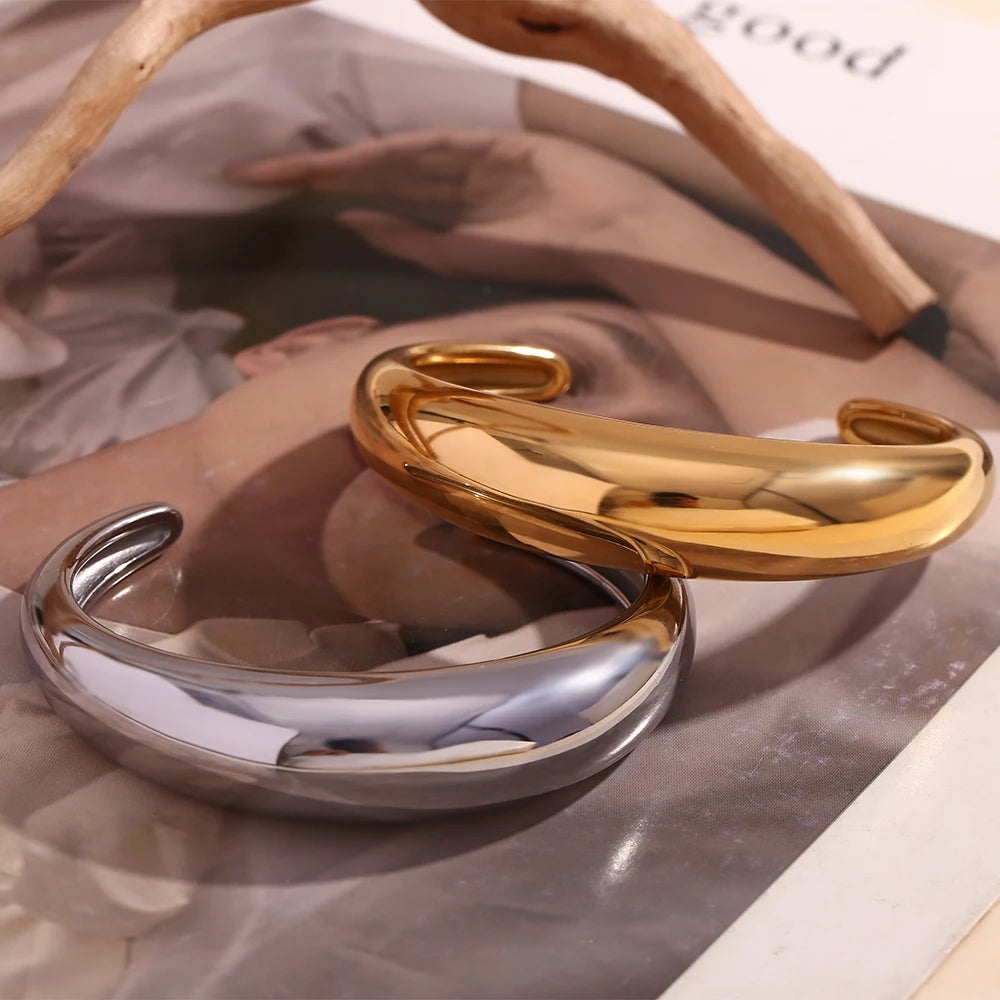 Minimalist Smooth Open Cuff Bracelet