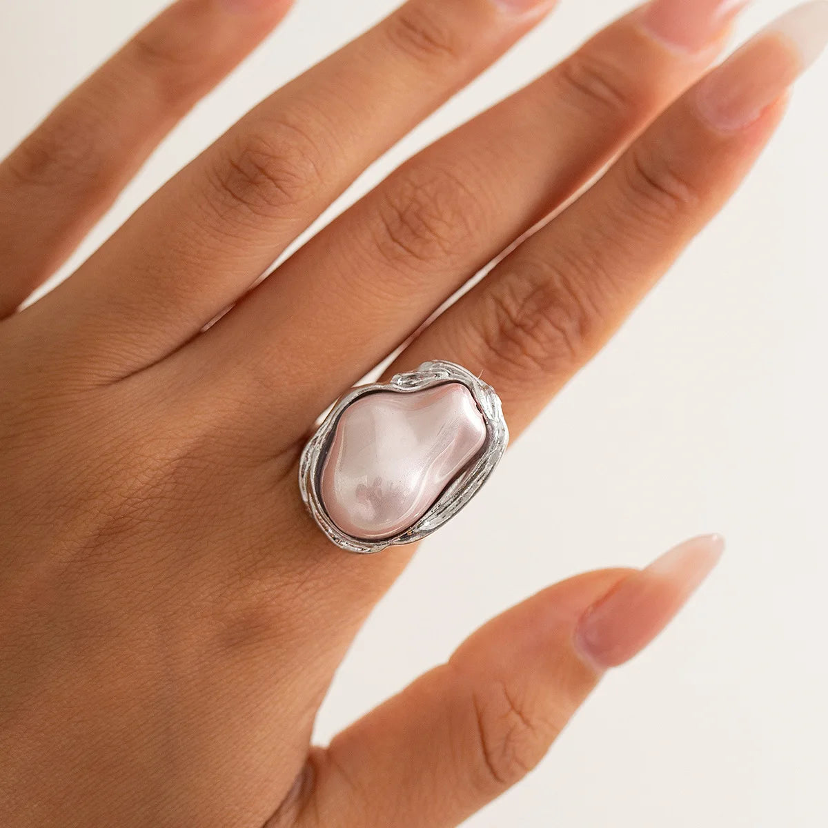 Baroque Irregular Pearl Ring Set