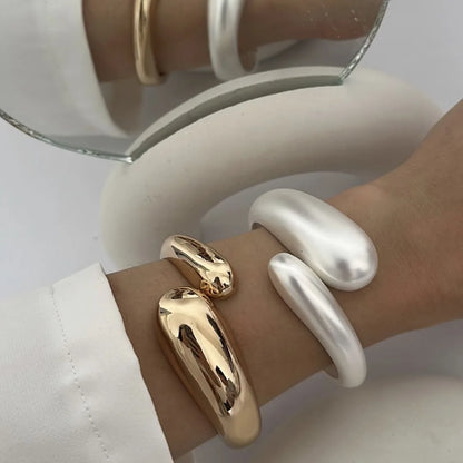 Sculpted Water Drop Cuff Bangle