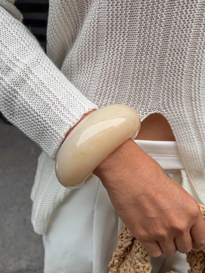 Bold Resin and Metal Cuff Bangles