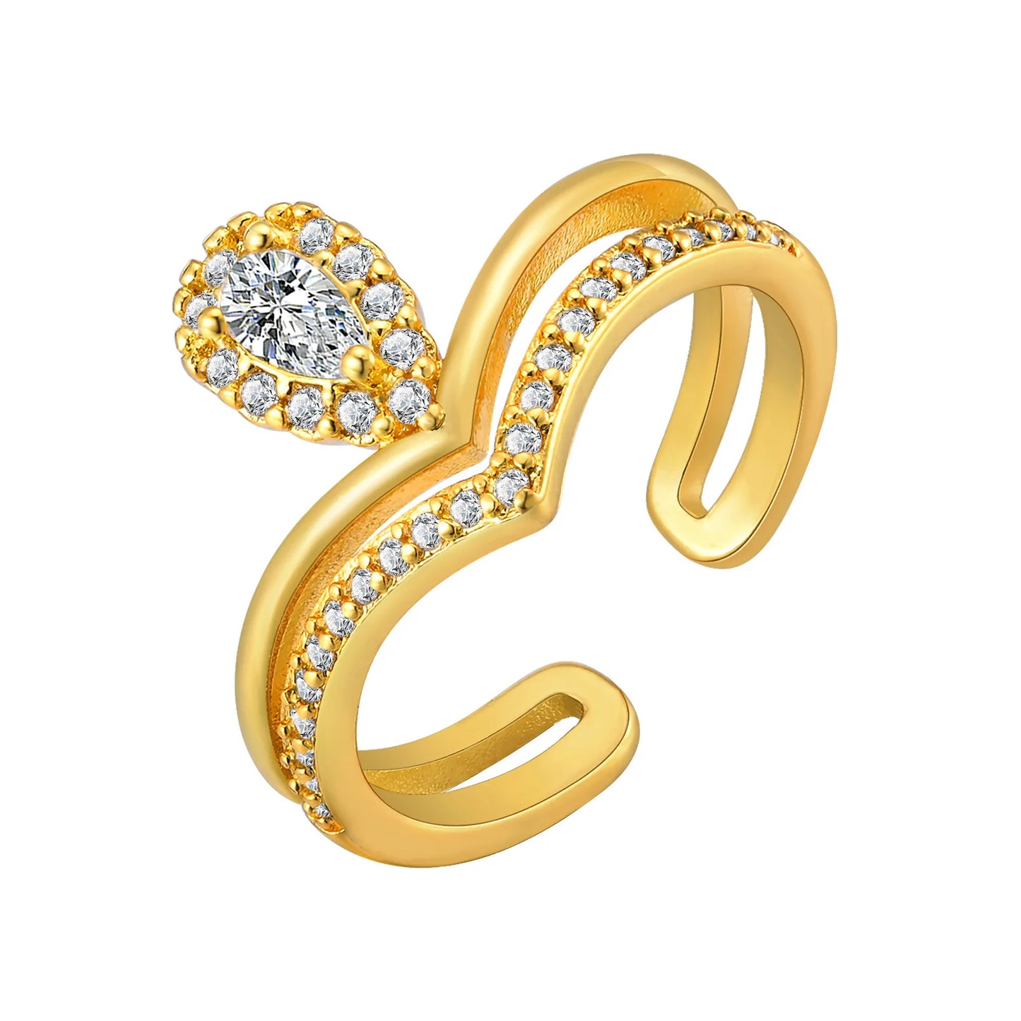 Four-Pointed Star Statement Ring