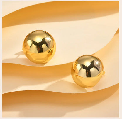 Half-Round Geometric Stud Earrings