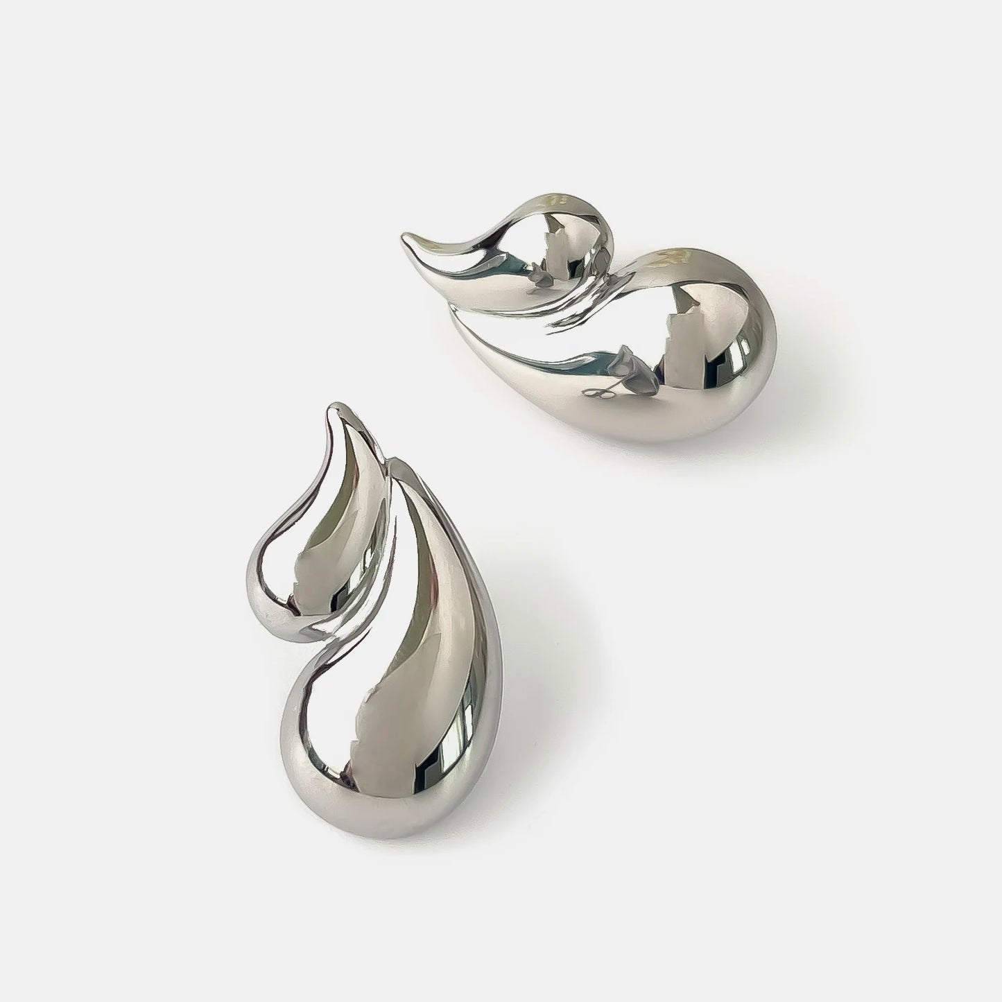 Double Layered Water Drop Stud Earrings