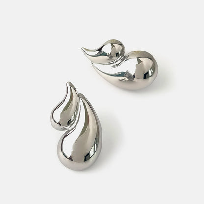 Double Layered Water Drop Stud Earrings