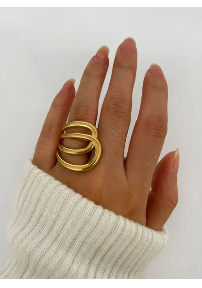 Modern Sculptural Hollow Ring