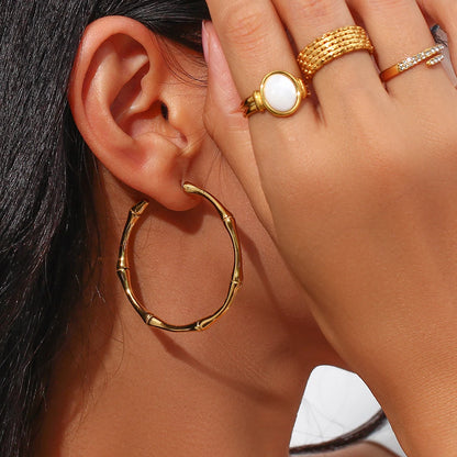 Basic Bamboo Hoop Earrings