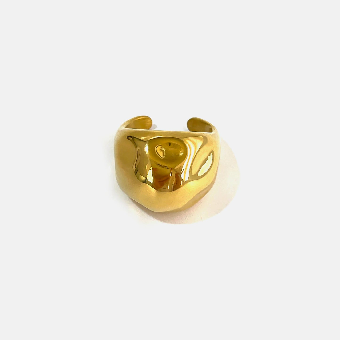 Textured Geometric Dome Ring