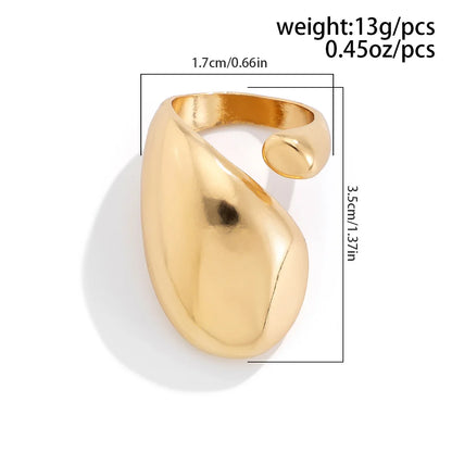 Bold Geometric Water Drop Open Ring