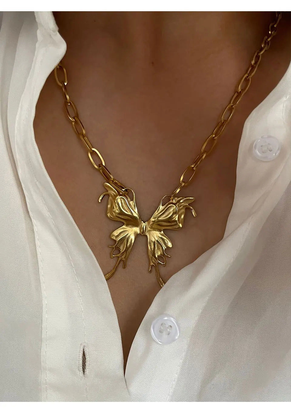 Statement Butterfly Pendant Necklace