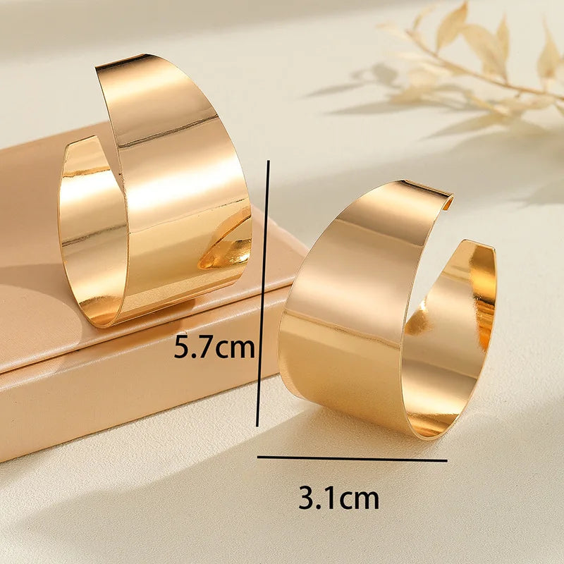 Bold Hollow Hoop Earrings
