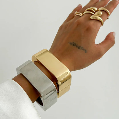 Bold Geometric Wide Cuff Bangle