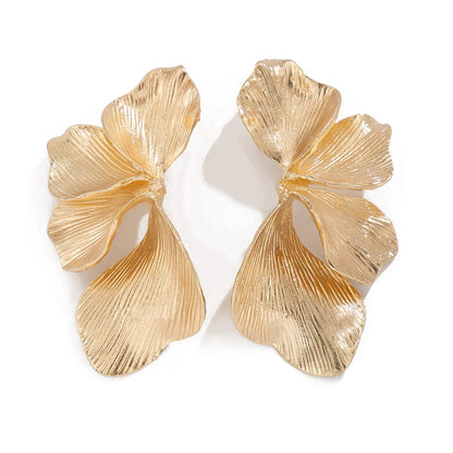 Floral Metal Stud Earrings