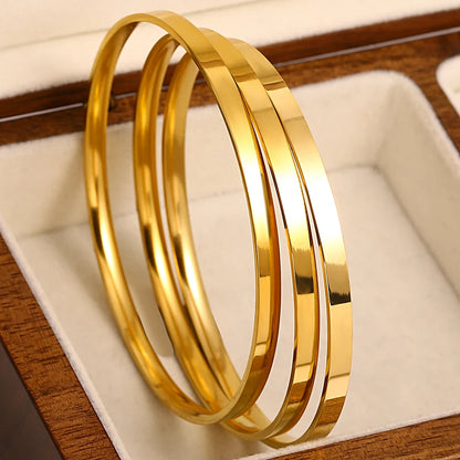 Glossy Stackable Bangle Bracelet Set