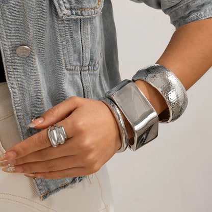 Exaggerated Irregular Wide Cuff Bangle