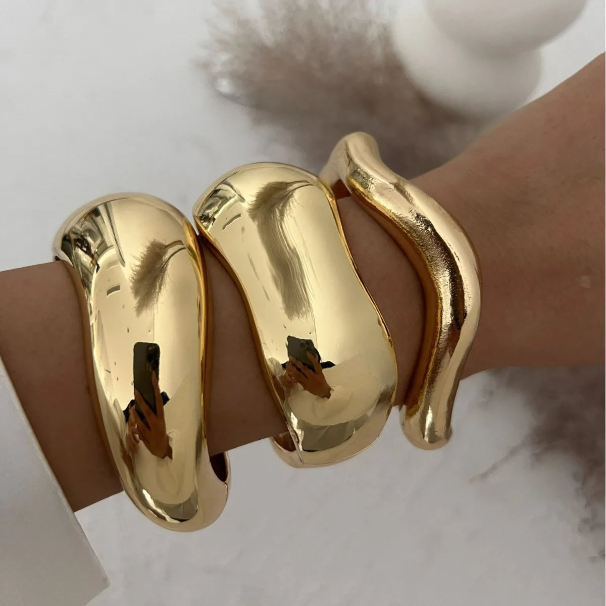 Bold Geometric Cuff Bangle