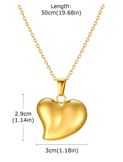 Puffy Heart Pendant Necklace