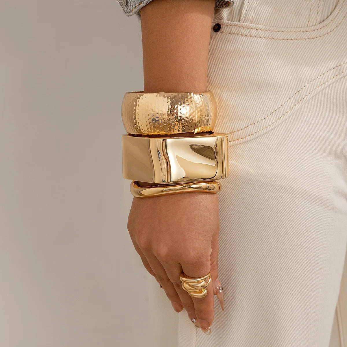 Exaggerated Irregular Wide Cuff Bangle