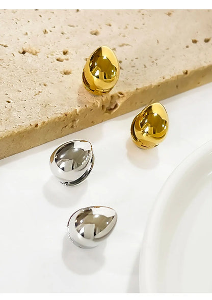 Minimalist Double-Faced Droplet Hoop Earrings