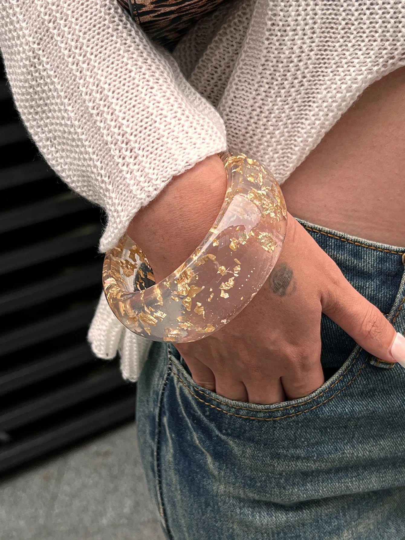 Bold Wood & Resin Geometric Bangles