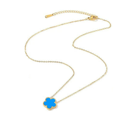 Five-Petal Double-Sided Pendant Necklace