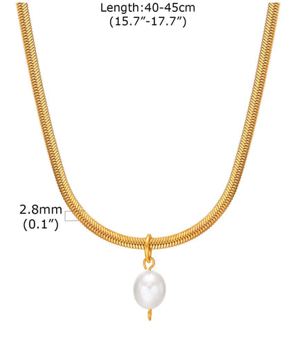 Pearl Snake Chain Pendant Necklace