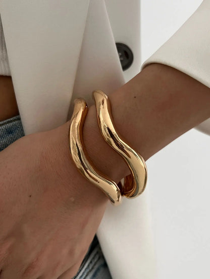 Bold Geometric Cuff Bangle Set