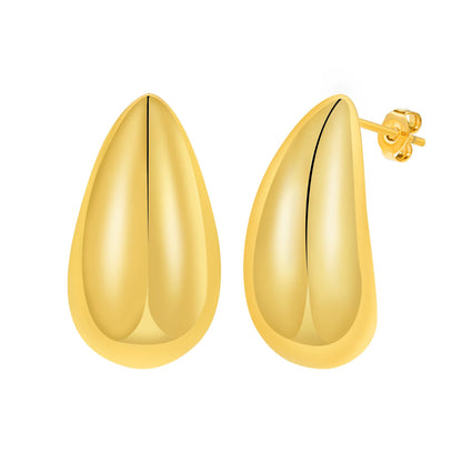 Drop Hoop Stud Earrings