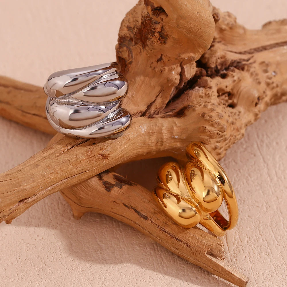 Bold Water Drop Statement Ring