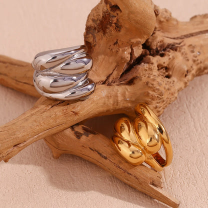 Bold Water Drop Statement Ring