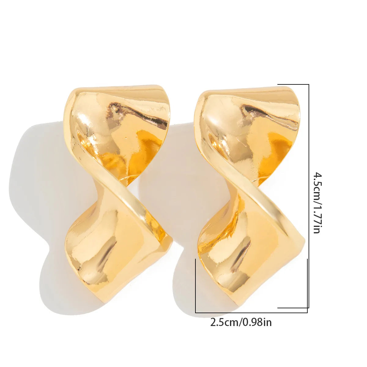 Irregular Geometric Metal Stud Earrings