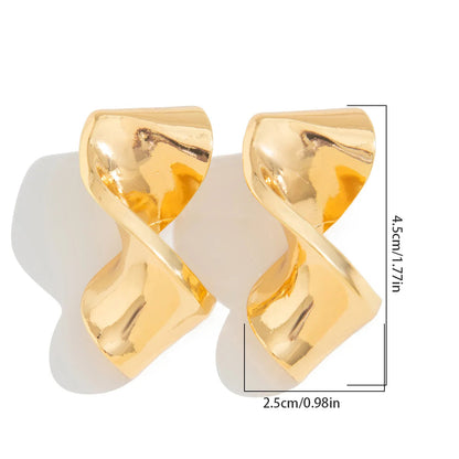 Irregular Geometric Metal Stud Earrings