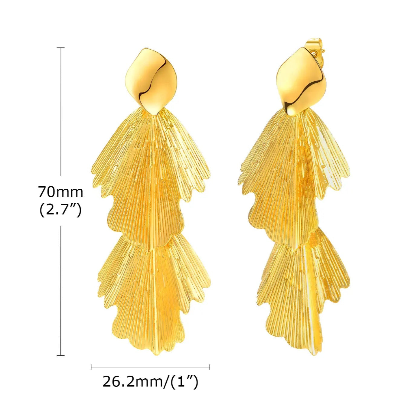 Geometric Leaf Dangle Earrings