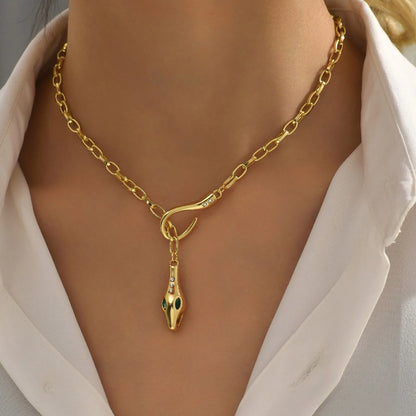 Statement Snake Pendant Necklace