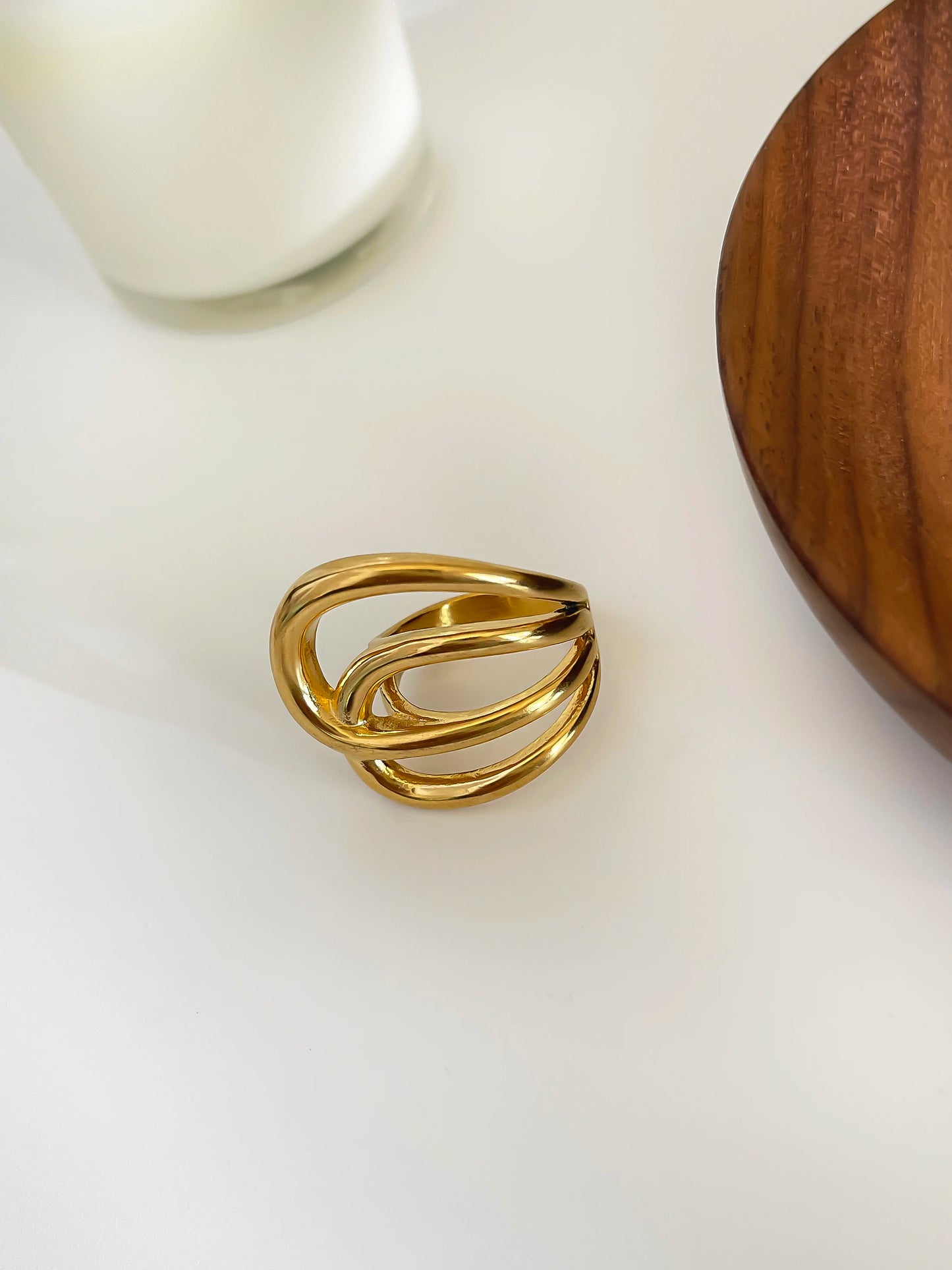 Modern Sculptural Hollow Ring