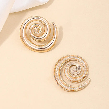 Exaggerated Hollow Spiral Geometric Stud Earrings
