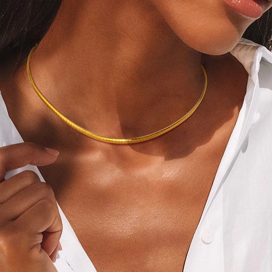 Sculpted Torque Choker Necklace