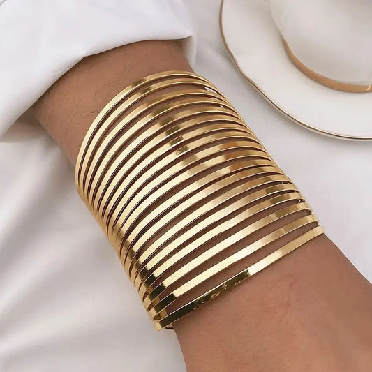 Bold Hollow Cuff Bangle