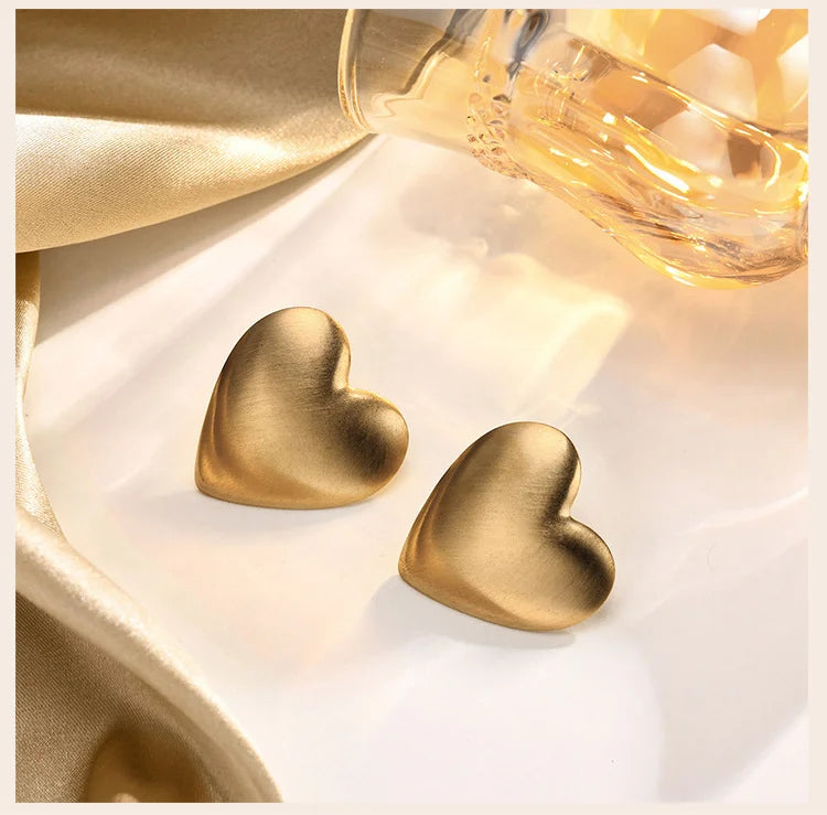 Big Heart Stud Earrings