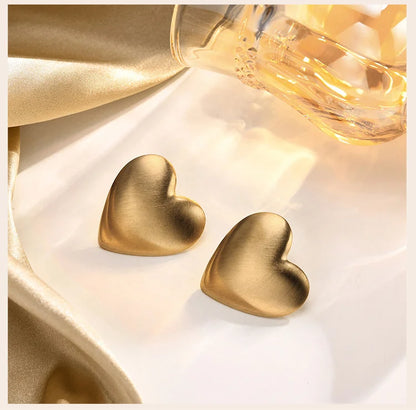 Big Heart Stud Earrings